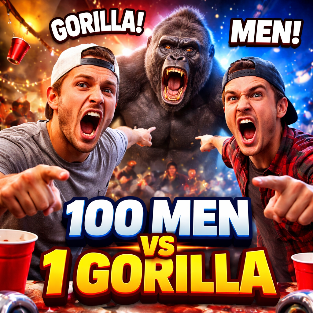 100 Men Vs. 1 Gorilla Frat Style
